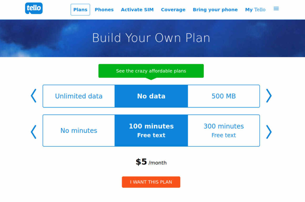 Buy Tello’s affordable plan