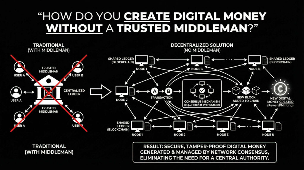Bitcoin behaves as consensus system and is decentralized