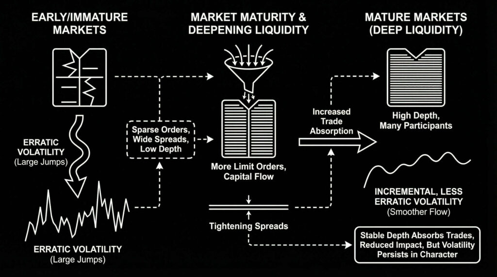 Crypto market maturity vs immaturity over time