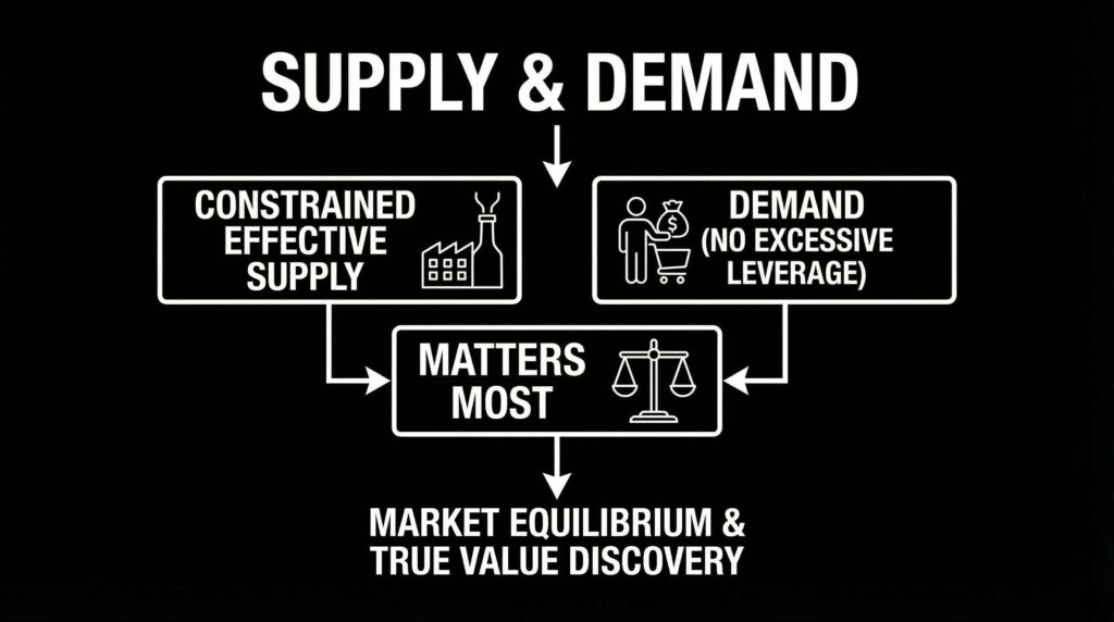 Crypto supply and demand matter with true value discovery like the stock market blue chip companies
