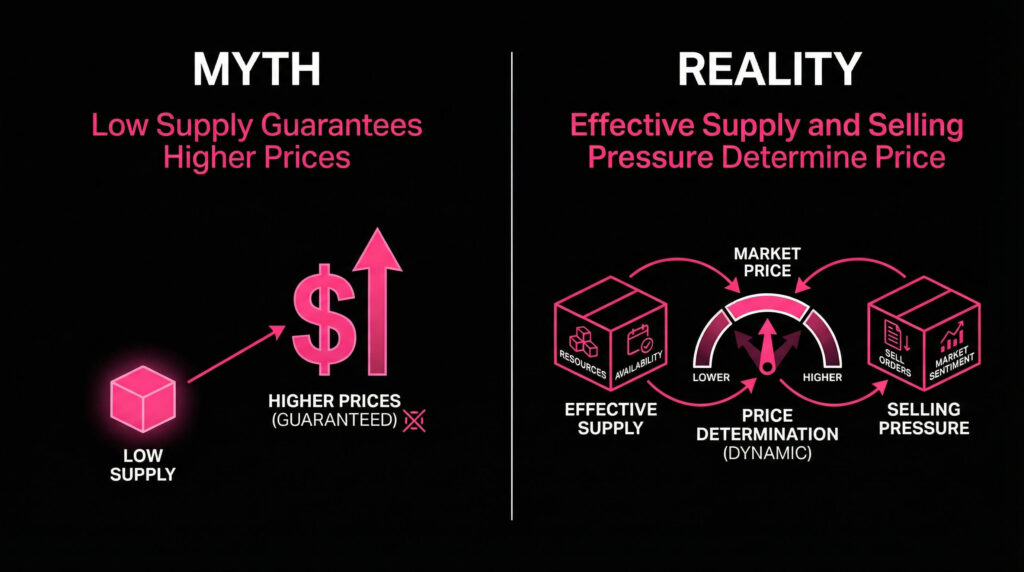 Crypto myth that low supply guarantees higher prices