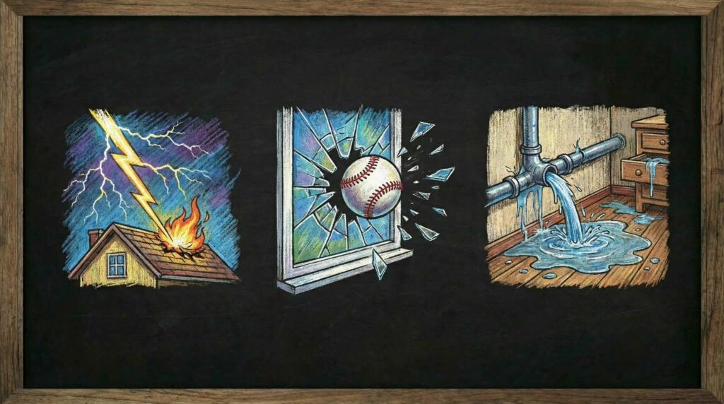 House insurance deals with sudden or accidental or direct losses in different ways